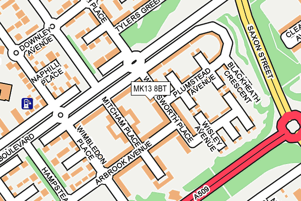 MK13 8BT map - OS OpenMap – Local (Ordnance Survey)