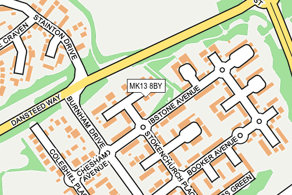 MK13 8BY map - OS OpenMap – Local (Ordnance Survey)