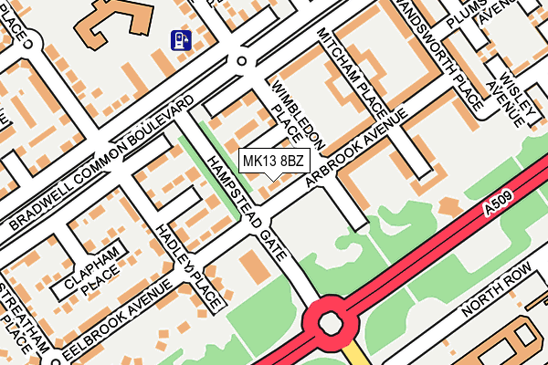 MK13 8BZ map - OS OpenMap – Local (Ordnance Survey)