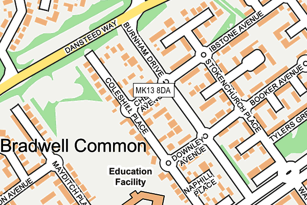 MK13 8DA map - OS OpenMap – Local (Ordnance Survey)