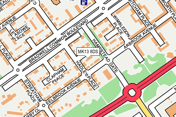 MK13 8DS map - OS OpenMap – Local (Ordnance Survey)