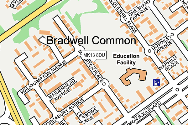 MK13 8DU map - OS OpenMap – Local (Ordnance Survey)