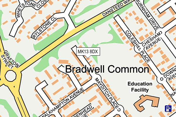 MK13 8DX map - OS OpenMap – Local (Ordnance Survey)