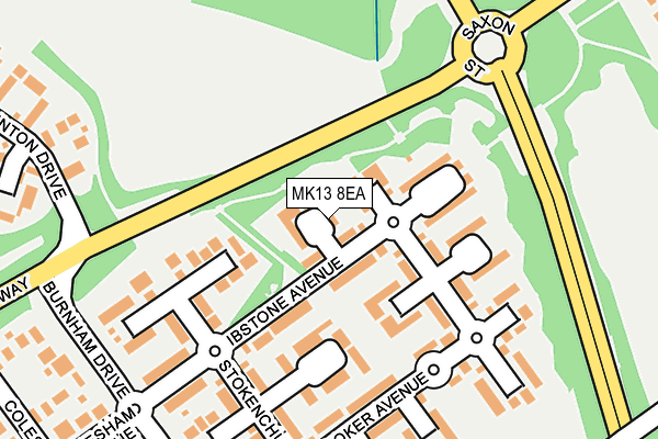 MK13 8EA map - OS OpenMap – Local (Ordnance Survey)