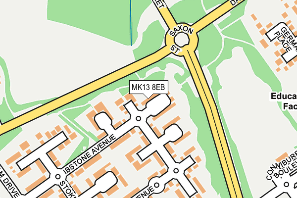 MK13 8EB map - OS OpenMap – Local (Ordnance Survey)