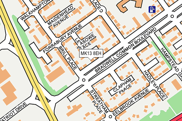 MK13 8EH map - OS OpenMap – Local (Ordnance Survey)
