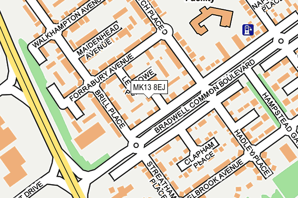 MK13 8EJ map - OS OpenMap – Local (Ordnance Survey)