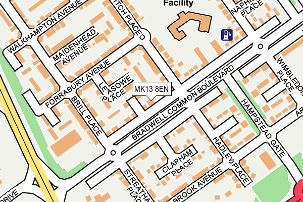 MK13 8EN map - OS OpenMap – Local (Ordnance Survey)
