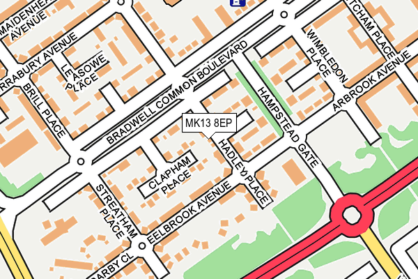 MK13 8EP map - OS OpenMap – Local (Ordnance Survey)