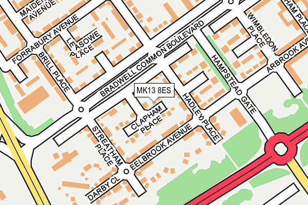 MK13 8ES map - OS OpenMap – Local (Ordnance Survey)