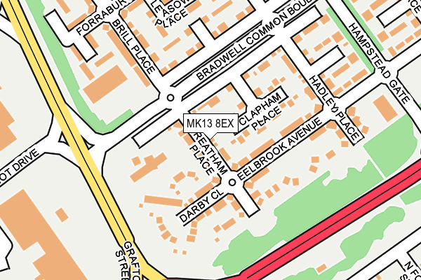 MK13 8EX map - OS OpenMap – Local (Ordnance Survey)