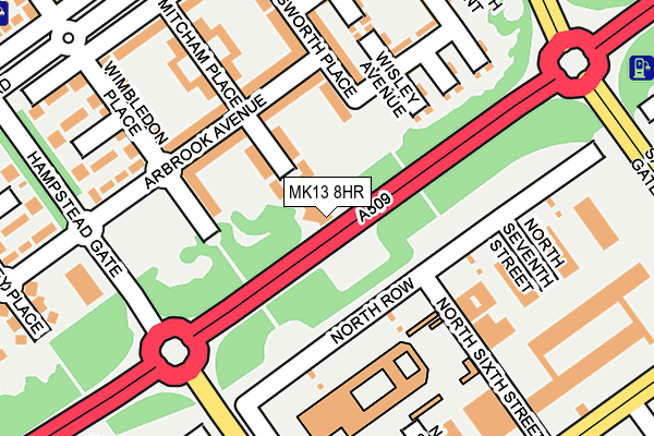 MK13 8HR map - OS OpenMap – Local (Ordnance Survey)