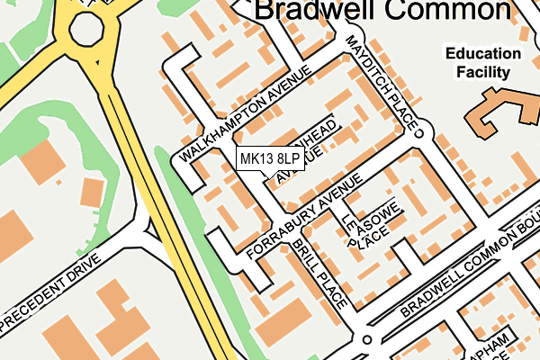 MK13 8LP map - OS OpenMap – Local (Ordnance Survey)