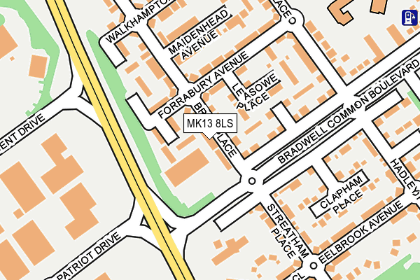 MK13 8LS map - OS OpenMap – Local (Ordnance Survey)