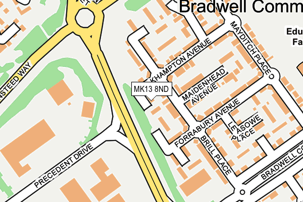 MK13 8ND map - OS OpenMap – Local (Ordnance Survey)