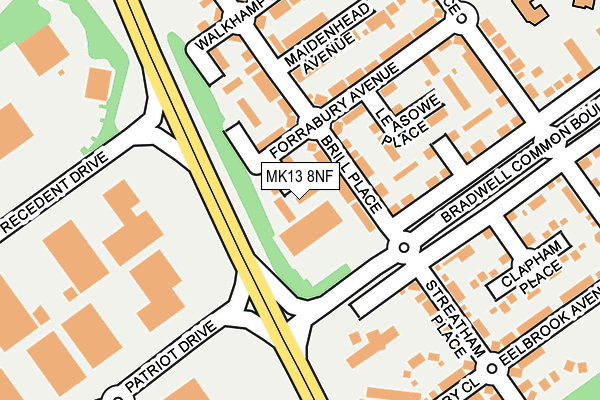 MK13 8NF map - OS OpenMap – Local (Ordnance Survey)