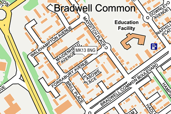 MK13 8NG map - OS OpenMap – Local (Ordnance Survey)