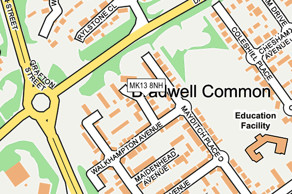 MK13 8NH map - OS OpenMap – Local (Ordnance Survey)