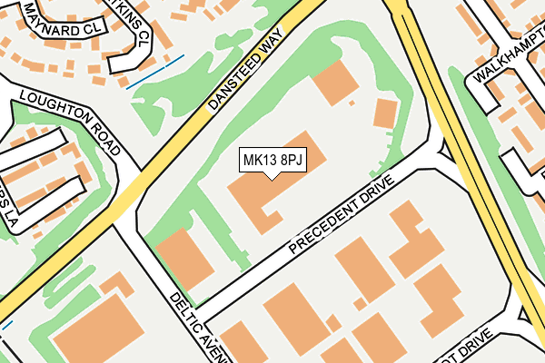 MK13 8PJ map - OS OpenMap – Local (Ordnance Survey)