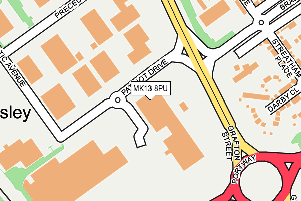 MK13 8PU map - OS OpenMap – Local (Ordnance Survey)