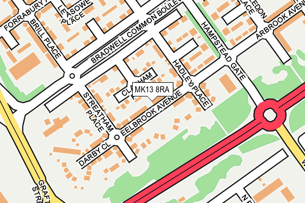 MK13 8RA map - OS OpenMap – Local (Ordnance Survey)