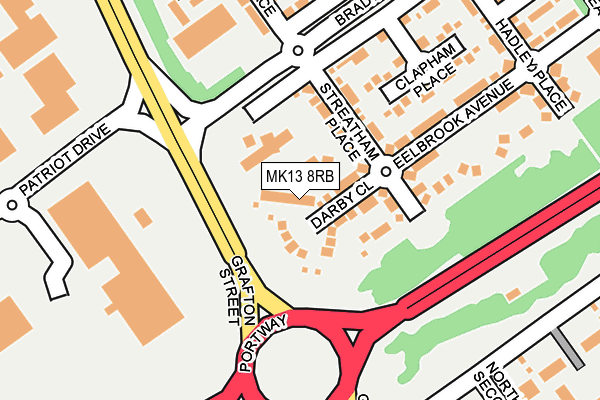 MK13 8RB map - OS OpenMap – Local (Ordnance Survey)