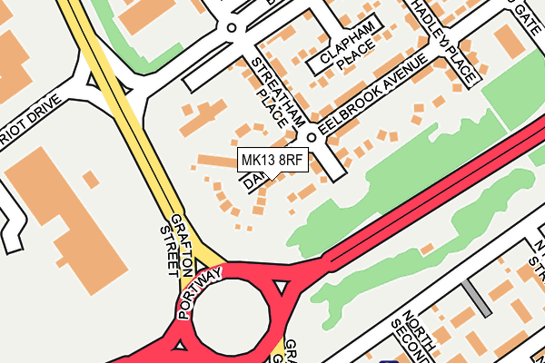 MK13 8RF map - OS OpenMap – Local (Ordnance Survey)