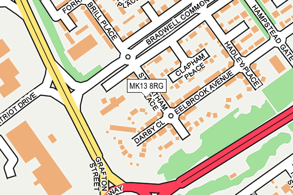 MK13 8RG map - OS OpenMap – Local (Ordnance Survey)