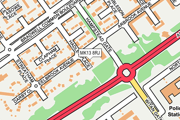 MK13 8RJ map - OS OpenMap – Local (Ordnance Survey)