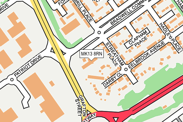MK13 8RN map - OS OpenMap – Local (Ordnance Survey)
