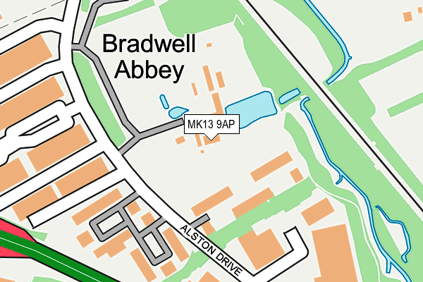 MK13 9AP map - OS OpenMap – Local (Ordnance Survey)