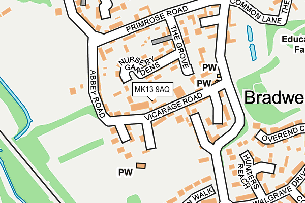 MK13 9AQ map - OS OpenMap – Local (Ordnance Survey)