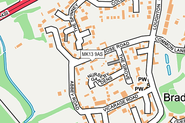 MK13 9AS map - OS OpenMap – Local (Ordnance Survey)
