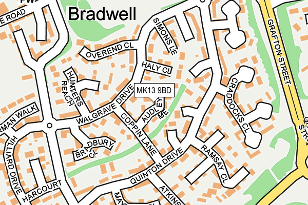 MK13 9BD map - OS OpenMap – Local (Ordnance Survey)