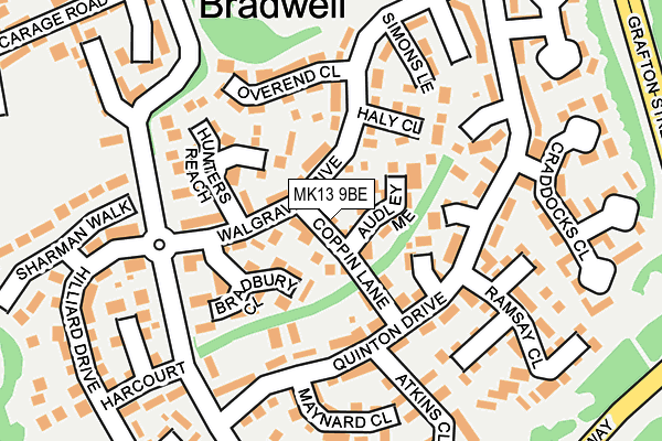 MK13 9BE map - OS OpenMap – Local (Ordnance Survey)