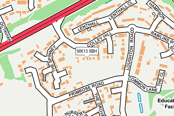 MK13 9BH map - OS OpenMap – Local (Ordnance Survey)