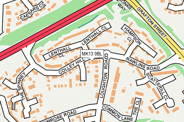 MK13 9BL map - OS OpenMap – Local (Ordnance Survey)