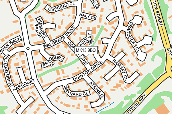 MK13 9BQ map - OS OpenMap – Local (Ordnance Survey)