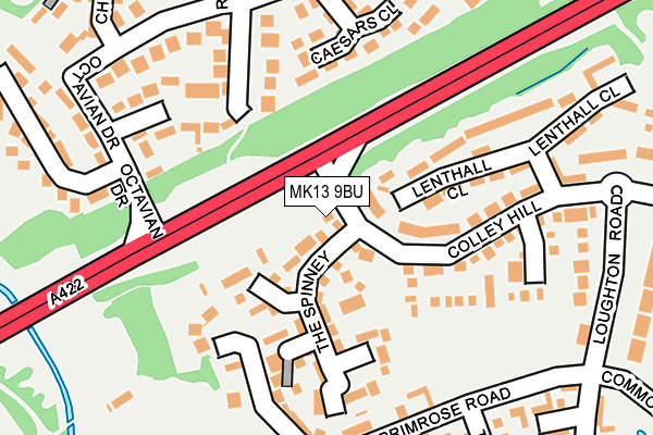 MK13 9BU map - OS OpenMap – Local (Ordnance Survey)