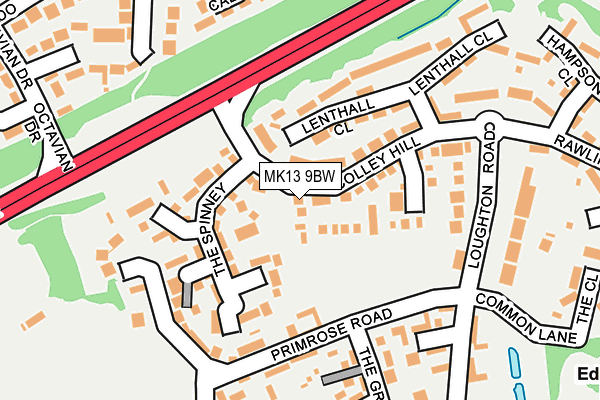 MK13 9BW map - OS OpenMap – Local (Ordnance Survey)