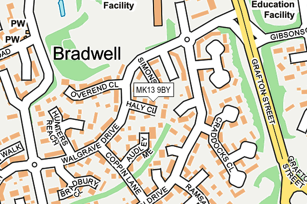 MK13 9BY map - OS OpenMap – Local (Ordnance Survey)