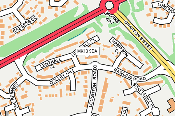 MK13 9DA map - OS OpenMap – Local (Ordnance Survey)