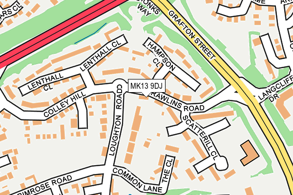 MK13 9DJ map - OS OpenMap – Local (Ordnance Survey)