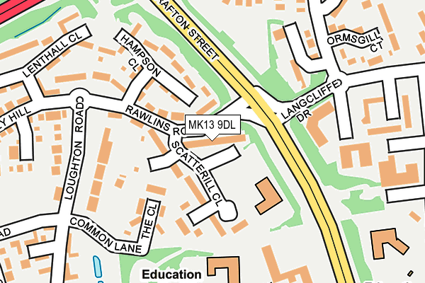MK13 9DL map - OS OpenMap – Local (Ordnance Survey)