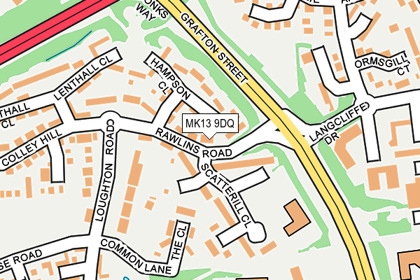 MK13 9DQ map - OS OpenMap – Local (Ordnance Survey)