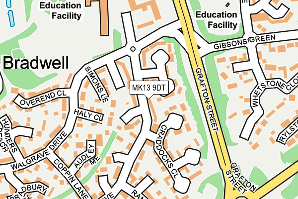 MK13 9DT map - OS OpenMap – Local (Ordnance Survey)