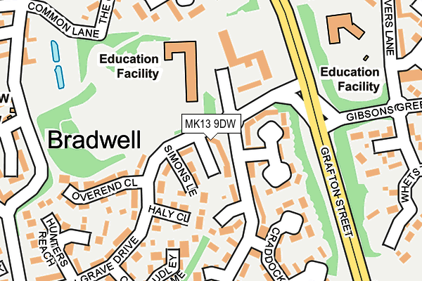 MK13 9DW map - OS OpenMap – Local (Ordnance Survey)