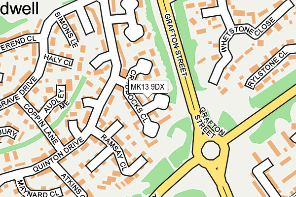 MK13 9DX map - OS OpenMap – Local (Ordnance Survey)