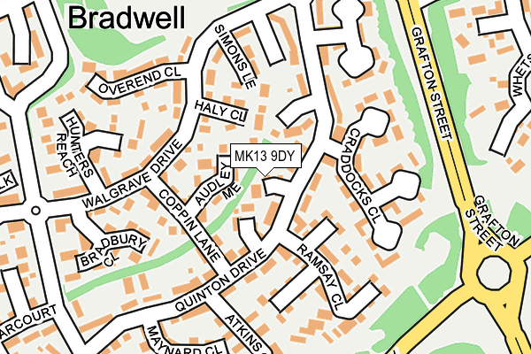 MK13 9DY map - OS OpenMap – Local (Ordnance Survey)