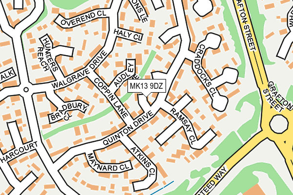 MK13 9DZ map - OS OpenMap – Local (Ordnance Survey)
